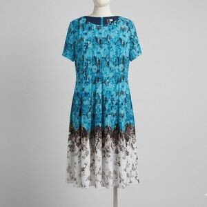Julian Taylor Floral Blue and Black Women's Dress size 18
